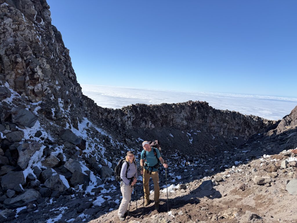 With Vicky (almost) on summit Taranaki