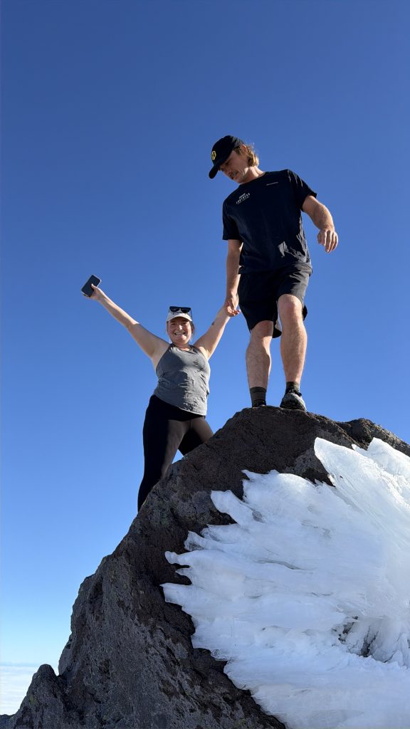 Sarah and Craig on summit Taranaki